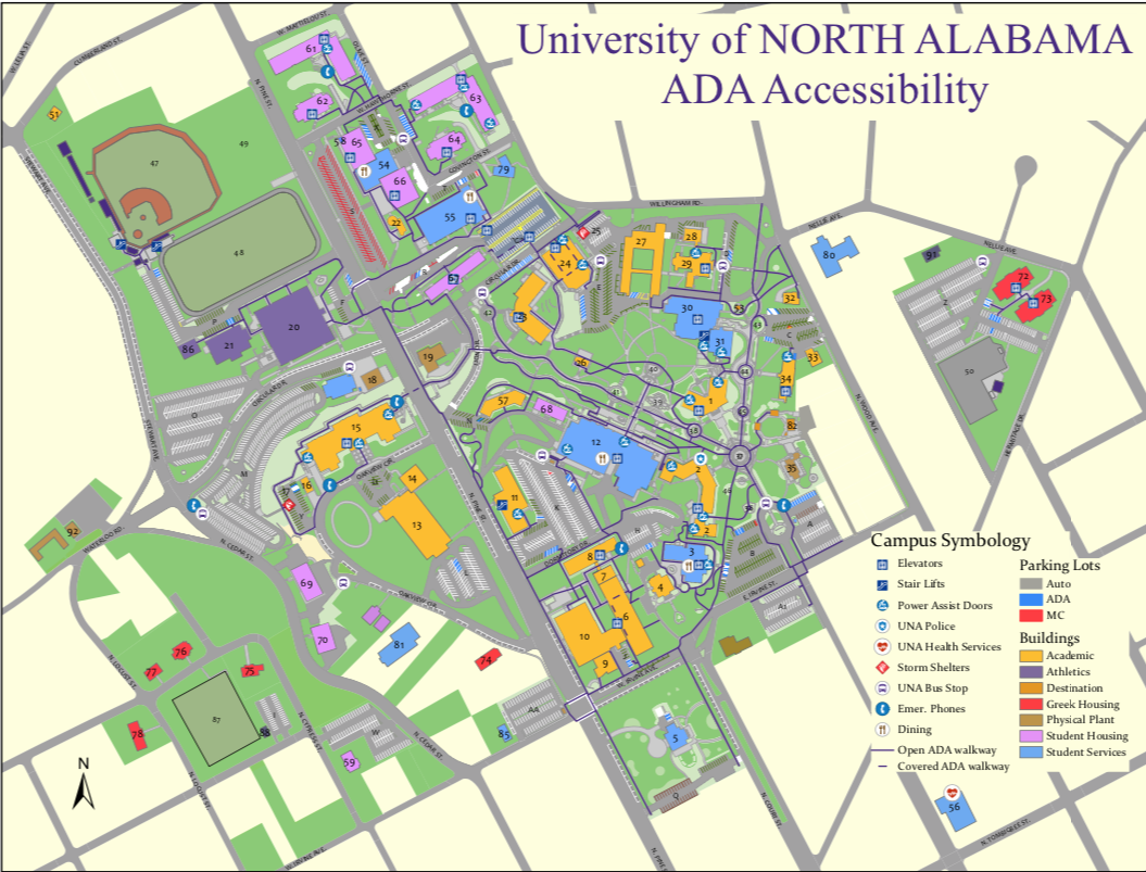 UNA ADA Campus Map