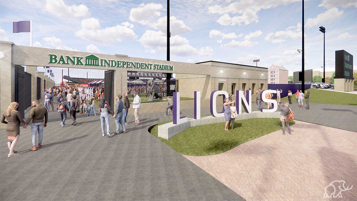 rendering of potential stadium entryway