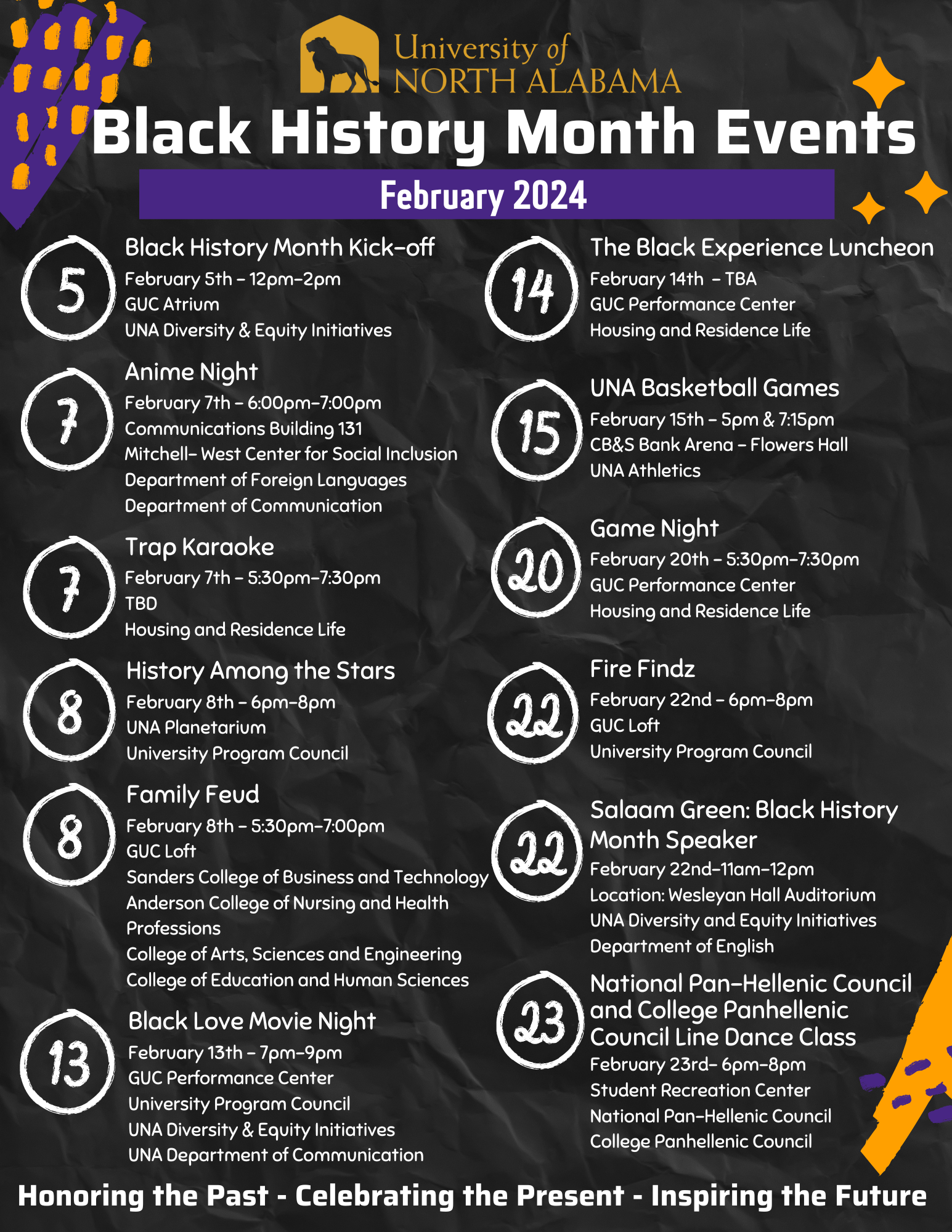 Black History Month Event Calendar
