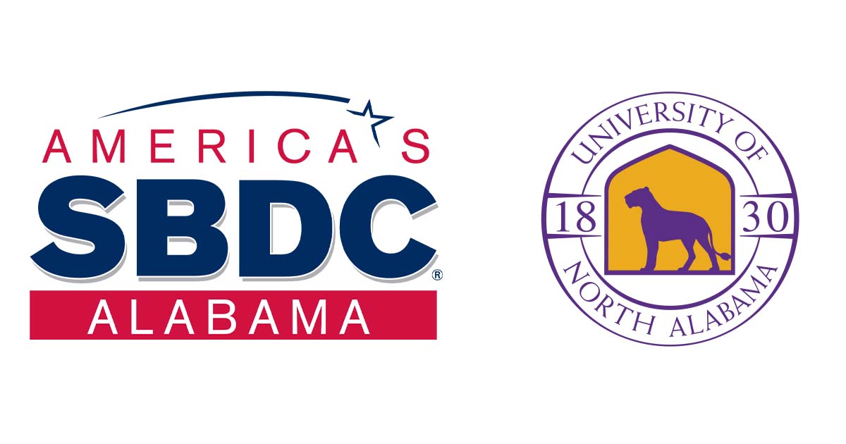 SBDC and UNA logos.