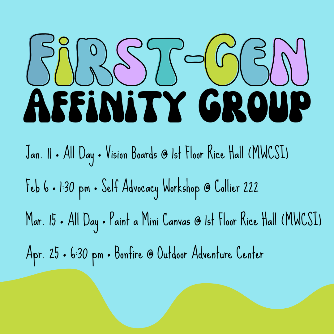 First-Gen Affinity Group Schedule