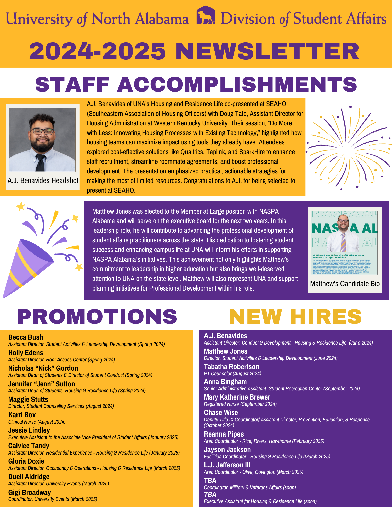 Staff Accomplishments