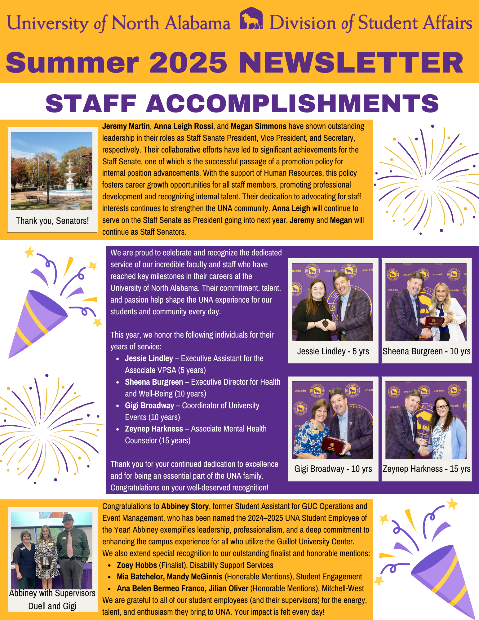 Staff Accomplishments