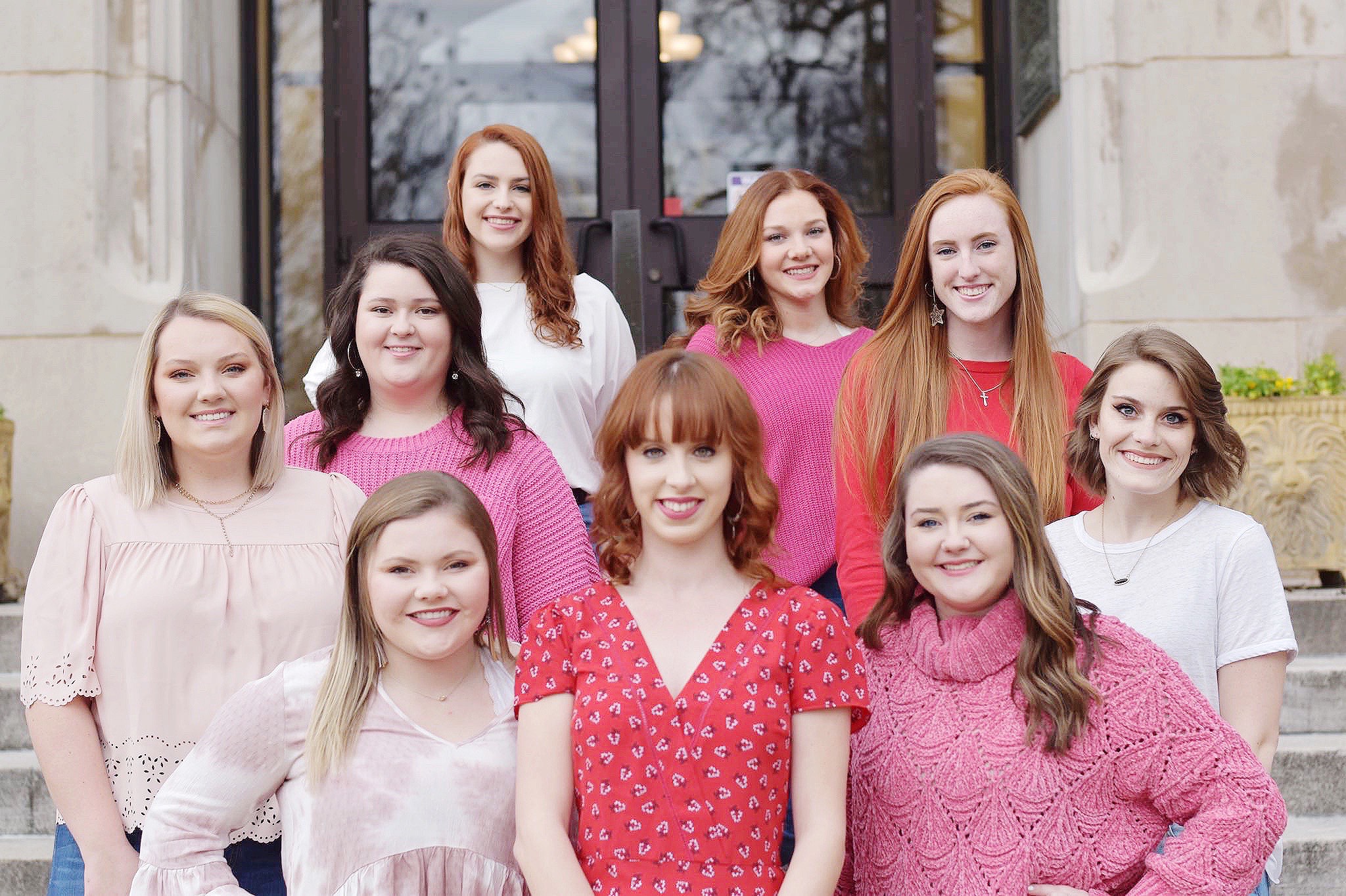 Alpha Delta Pi sorority executive officers pose for a photo
